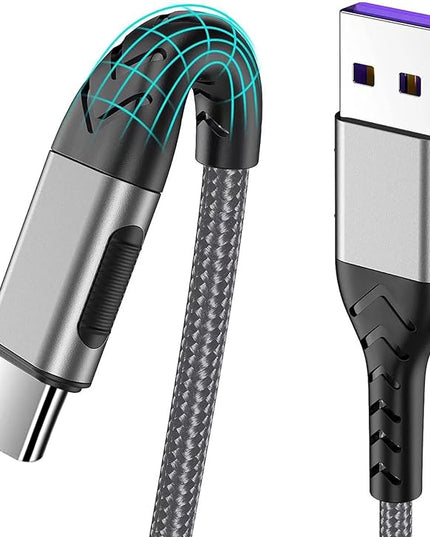 Durcord USB C Charger Cable, 2Pack 6ft Fast Charging 6Ft USB Type C Cord Cable, 6 Foot Type C Charger Premium Nylon Braided USB Cable Compatible with iPhone 15 Pro/Plust/Max-Silver