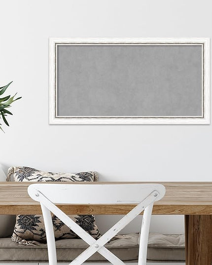 Amanti Art White Framed Magnetic Board 14x26 Small Vision Board for use with Magnets, 100% Metal Sheet to Display Items as Office Decor or for Home Organization in mudroom, Kitchen or Kids Room