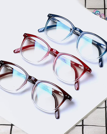 Henotin 3-Pack Blue Light Blocking Reading Glasses,Spring Hinge Computer Readers for Men Women,Anti UV Ray Filter Eyeglasses (Multicolor, 0.5)