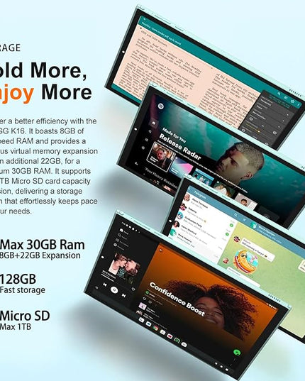 SKYEGG 2025 Android 15 Tablet 10.1 Inch Tablets, 30GB RAM 128GB ROM 1TB Expand, 8000mAh Battery, BT5.0, 2.4/5G Wi-Fi 6, Metal Body with Keyboard & Mouse, Gemini AI, Widevine L1 HD IPS Display - Green