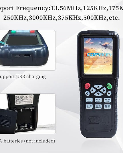 RFID Reader Writer X100 RFID Copier Multi-Frequency Smart Card Reader ID IC Elevator Card RFID Writer for Access Control System with 125khz T5577 Key Fobs/Cards and 13.56mhz IC Key Tags