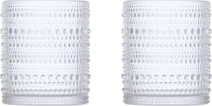Fortessa Jupiter Hobnail Glass, 10 Ounce Double Old Fashioned (Set of 2), Clear