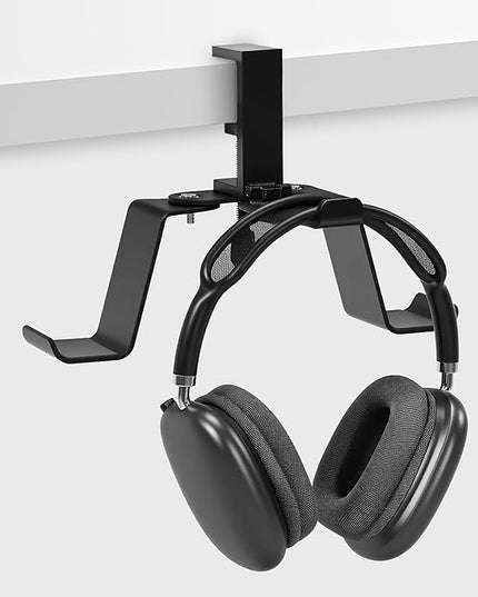 3-in-1 Game Controller&Headphone All Metal Stand Under Desk, Game Controller&Headset Holder, Backpack Hook Under Desk,Clamp Hook for Gaming PC Accessories,Black