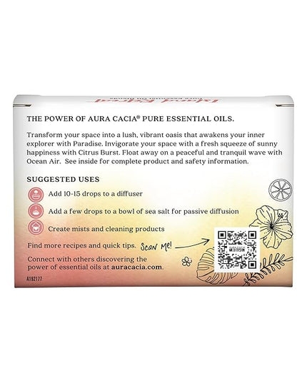 Aura Cacia Island Retreat Essential Oil Kit - Light Aroma, No Synthetic Fragrances