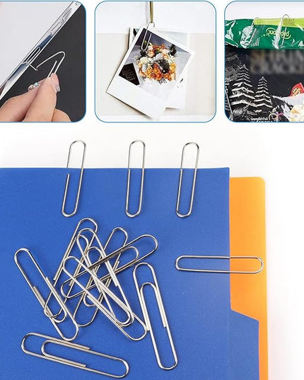 340 PCS Paper Clips and Binder Clips Assorted Sizes, Large Medium Small Silver Paperclips&Black Binder Clip Set for Home&School&Office Document Organizing,Supplies Desk Essentials in Container
