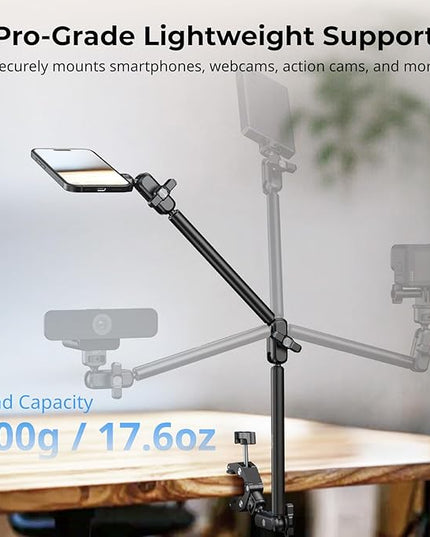 SMALLRIG Desktop Clamp Magic Arm Kit for MagSafe for iPhone, 67cm Two-Stage Adjustable Flexible Arm with Secure Grip for Smartphone, Webcam, Action Cameras - 5626