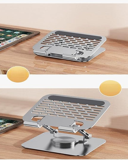 Portable Aluminum Tablet Stand 360°Adjustable Nonslip Holder for Most Phones Tablets & Laptops Ergonomic Rotating Tablets Stand