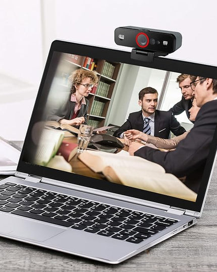 ADESSO CyberTrack F1 1080P HD Fixed Focus USB Windows Hello Webcam, Camera for Desktop PC Built-in Dual Microphone, Privacy Shutter, Audio/Video Mode Privacy ON/Off Switch & Tripod Mount