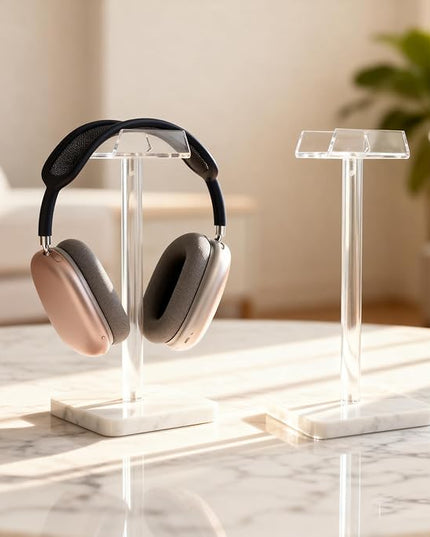Acrylic Marble Headset Holder Headphone Holders for Desk, Gaming Headphone Stand,Universal Holder for Music Headset Accessories 1 Pack(DP029)