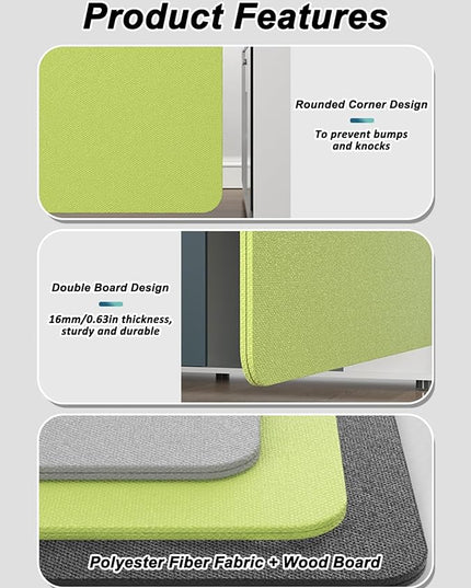 Under Desk Privacy Panel Divider No Drilling, Soundproof Modesty Panel for Office Desks Standing Workstation, Desk Privacy Divider Skirt Partition for Hidden Cables(Dark Gray,120x60cm/47.2x23.6in)