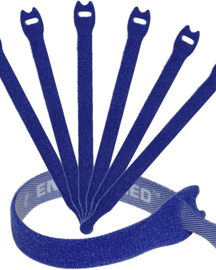Reusable Cable Ties 1/2" x 8" for Cable Management and Organizing Cords - 30 Pack Bundled with 2 Bonus Cinch Straps (Blue)
