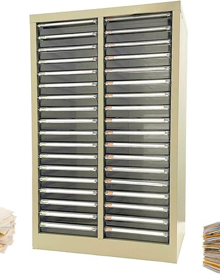Office Document Cabinet 36 Small Transparent Drawers Vertical Home File Storage Cabinet Paper Organizer for Document Filing