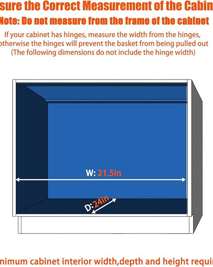 ROOMTEC Pull Out Cabinet Organizer, Cabinet Pull Out Shelves 20" W x 21" D, Heavy Duty Cabinet Drawers Slide Out Kitchen Cabinet Organizers Storage Shelf