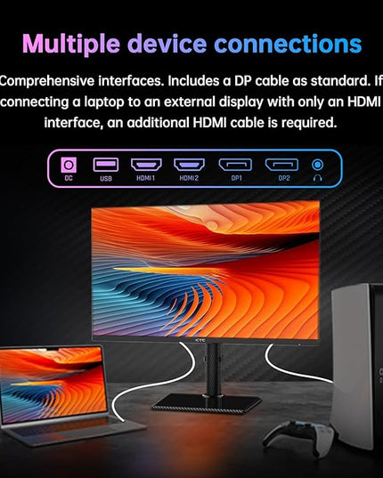 KTC 27 Inch 4K Gaming Monitor, UHD 3840x2160 160Hz Compute Monitor, Fast IPS Panel, Adaptive Sync, HDMI DisplayPort, HDR400, Height Pivot Swivel Tilt Adjustable Vertical Monitor, U27T6