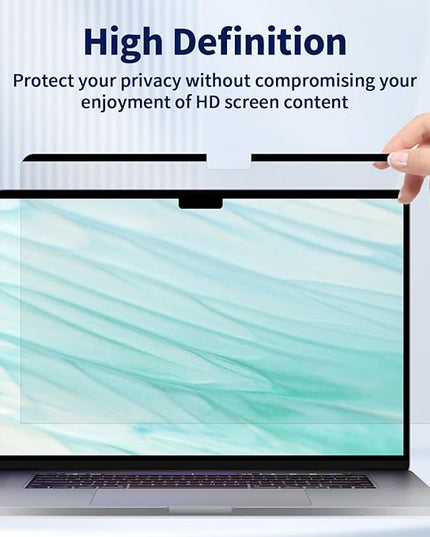 Magnetic Laptop Privacy Screen 16 Inch 16:10, Removable Matte Anti Glare Blue Light Filter - Computer Privacy Shield for 16" with 1920x1200 Resolution Laptop