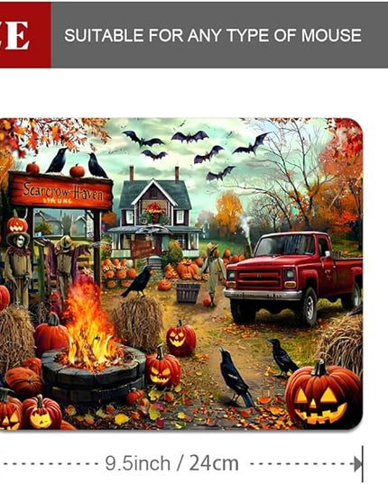 Halloween Pumpkin Lanterns Square Mouse pad, Texture, Waterproof, Anti Slip Rubber Base, Computer Mouse pad, Laptop Mouse pad