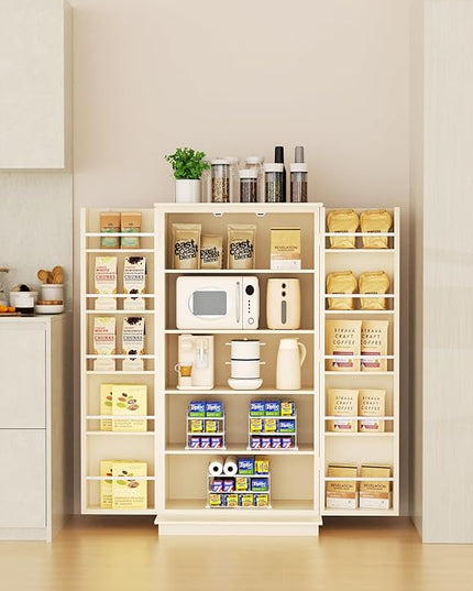EVERIE Extendable 3-Tier Holder for Heavy Items, Jars, Bottles, Cans, Plastic Bags, Wrap, Foil, Snack and Box for Kitchen,Counter, Cabinets, 11'' to 16.7'' Wide (11“ - 16.7” Wide, Piece, 1)
