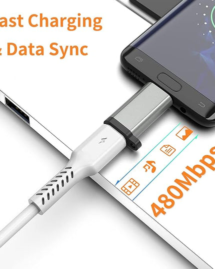 USB-C to Micro USB Adapter, 3-Pack USB Type C Female to Micro USB Male Converter USB C to Micro B 2.0 Charge & Data Sync Compatible with Samsung Galaxy S7 S6 J7 Note 5 Kindle Ps4 and More -Grey