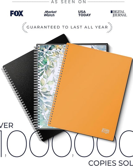 Ensight 2026 Appointment Book and Planner 6.5" x 8.5" Large Hourly Weekly Daily Schedule Book with Tabs, 30 Minute Time Slots, Yellow Calendar Organizer Jan 2026–Dec 2026 Appointment Planner - Yellow
