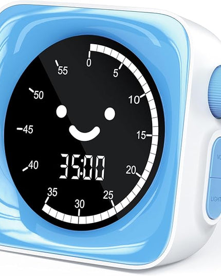 60-Minute Visual Timer for Kids Digital Visual Countdown Timer for Kids Toddler for School Classroom, Time Management Tool with Silent Operation, Blue & White