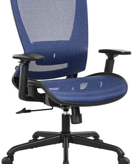 ELABEST Mesh Office Chair,Ergonomic Computer Desk Chair,Sturdy Task Chair- Adjustable Lumbar Support & Armrests,Tilt Function,Comfort Wide Seat,Swivel Home Office Chair (Blue)