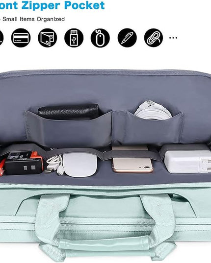 MOSISO 360 Protective Laptop Shoulder Bag Compatible with MacBook Air/Pro, 13-13.3 inch Notebook, Compatible with MacBook Pro 14 inch M5 M4 M3 M2 M1,Matching Color Sleeve with Belt, Mint Green