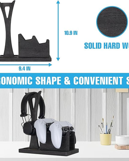 Gamer Gifts for Men Teenage Boy Controller Holder & Headphone Stand, Stylish Gaming Accessories Setup Controller Stand Headset Stands, Unique Gifts for Gamers to Organize Gaming Equipment