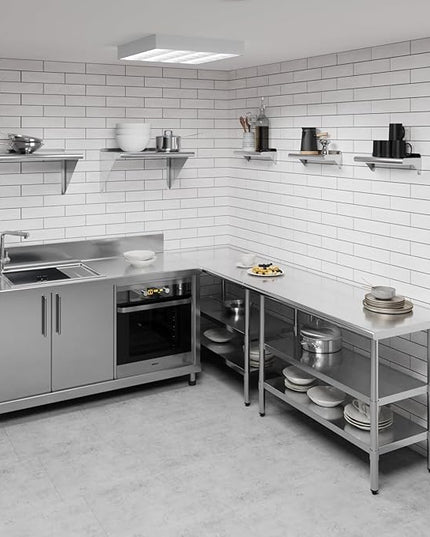 AmGood 6" X 16" Stainless Steel Wall Shelf | Metal Shelving | Garage, Laundry, Storage, Utility Room | Restaurant, Commercial Kitchen | NSF