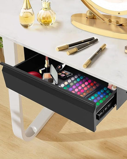 16" Under Desk Drawer Slide Out For Office Desk, Storage Organizer For Sit Stand Workstation, Black