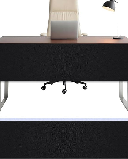 Under Desk Privacy Panel 62 x 15 Inch Self-Adhesive Modesty Panel Table Skirts Privacy Divider for Office Desk Home Studio or Standing Workstation, Easy to Assemble, Black (1-Pack)