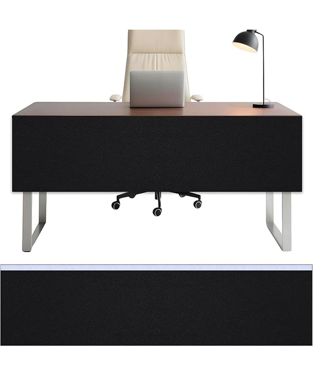 Under Desk Privacy Panel 62 x 15 Inch Self-Adhesive Modesty Panel Table Skirts Privacy Divider for Office Desk Home Studio or Standing Workstation, Easy to Assemble, Black (1-Pack)