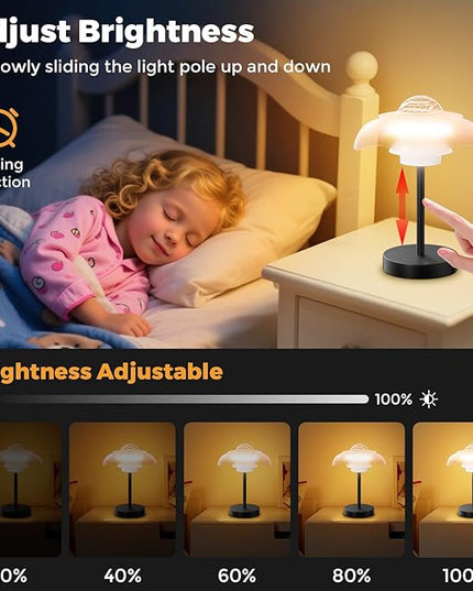 Starry Sky Bedside Table Lamp with Remote Control, RGB Cordless Desk Lamp with Touch-Slide Stepless Dimmable, Mini Rechargeable Night Light with USB Charging,LED Mood Light for Bedroom,Gift,bar