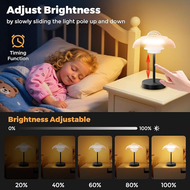 Starry Sky Bedside Table Lamp with Remote Control, RGB Cordless Desk Lamp with Touch-Slide Stepless Dimmable, Mini Rechargeable Night Light with USB Charging,LED Mood Light for Bedroom,Gift,bar