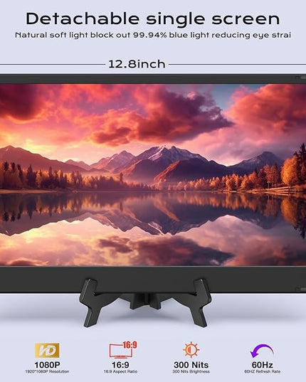 UK BONITOYS Laptop Screen Extender, 14" FHD 1080P Laptop Monitor Extender, Stretchable Base and Detachable Screen, Plug & Play, Triple Screen Extender Compatible with Windows, Mac, Chrome