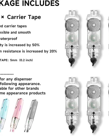 BITOSEE Correction Tape Refills, Carrier Tape for All the DU Series Refillable Correction Tapes, 6 Counts
