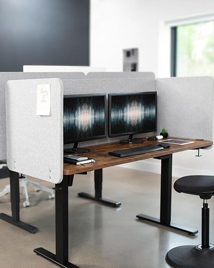 VIVO Clamp-on/Screw-on 60 x 24 inch Privacy Panel, Sound Absorbing Cubicle Desk Divider, Acoustic Partition, Gray, PP-1-V060G