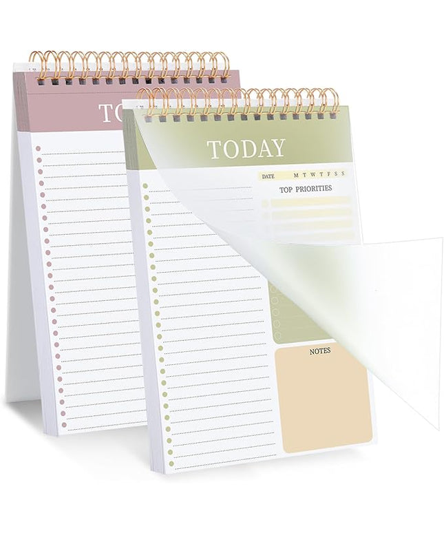 Thboxes 2 Packs To Do List Notepad, Total 208 Pages To Do List Notebook A5 Undated Daily Planner Notepad with Task Checklist Home Office School Supplies