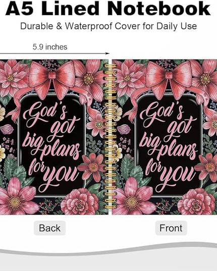 God's Got Big Plans for You Spiral Notebook, Inspirational Work Anniversary Promotion Resignation Gifts for Women Colleagues Boss Leader, Religious Prayer Journal for Women Friends Sister BFF