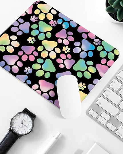 Cute Dog Paw Square Mouse Pad,Non-Slip Rubber Base Mouse Pad,Home Office Decoration Desktop Accessory,Laptop Mouse Pad for Office Laptops,9.4x7.8x0.12.