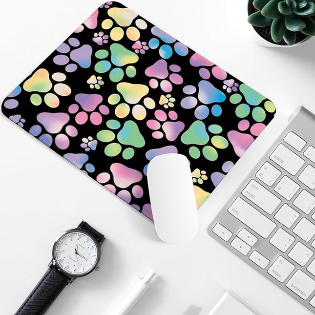 Cute Dog Paw Square Mouse Pad,Non-Slip Rubber Base Mouse Pad,Home Office Decoration Desktop Accessory,Laptop Mouse Pad for Office Laptops,9.4x7.8x0.12.