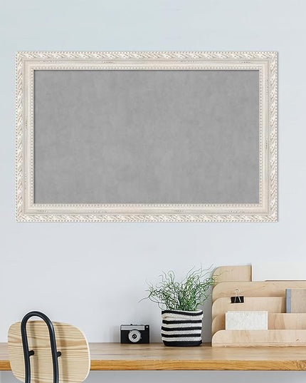 Amanti Art White Framed Magnetic Board 30x46 Large Vision Board for use with Magnets, 100% Metal Sheet to Display Items as Office Decor or for Home Organization in mudroom, Kitchen or Kids Room
