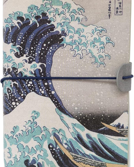 Kokonote Travelers Notebook Japanese Hokusai| Travel Pocket Notebook | Travel Journal For Women | Gifts For Travelers | Cute Small Notebook | 7.3 x 4 Inches | 80 Sheets PU Leather Journal