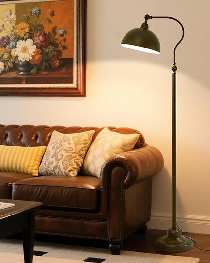 Bright Reading Floor Lamp with Remote Control and Bluetooth Dimming,Rustic Vintage Living Room Bedroom Bedside Office Study Library Adjustable Black Standing Warm Lights, Mid Century Modern Home Decor
