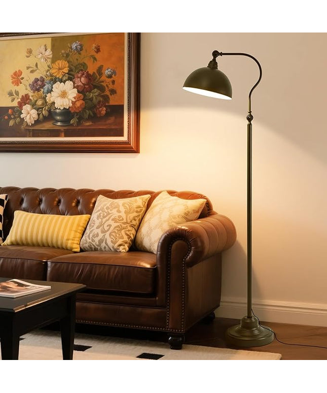 Bright Reading Floor Lamp with Remote Control and Bluetooth Dimming,Rustic Vintage Living Room Bedroom Bedside Office Study Library Adjustable Black Standing Warm Lights, Mid Century Modern Home Decor