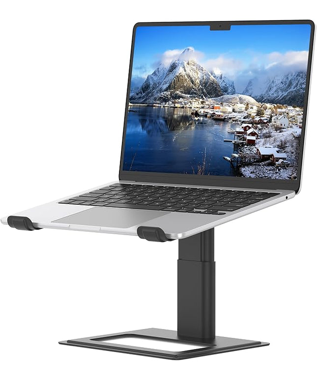 SOUNDANCE Adjustable Laptop Stand for Desk, Computer Stand, Ergonomic Laptop Riser Holder Compatible with 10 to 17.3 Inches Notebook PC Computer, Aluminum Black