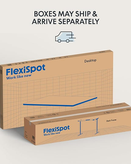 FLEXISPOT EN1 Bamboo Standing Desk, 60 x 30 Inches Whole-Piece Electric Adjustable Height Desk for Home Office (White Frame + Bamboo Top, 2 Packages)