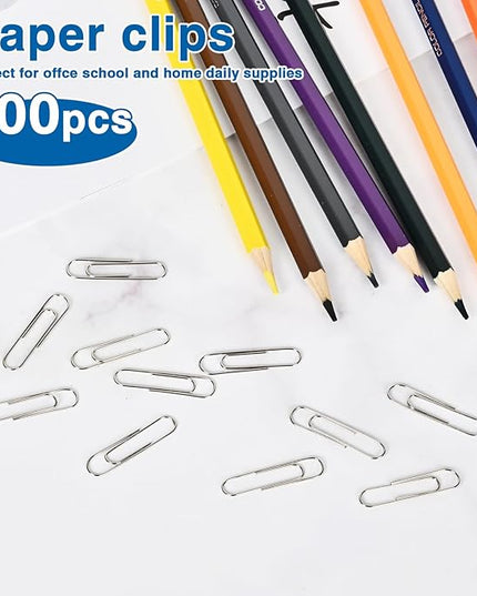 400 Pcs Medium Paper Clips,1.3 inch Smooth Paperclips Metal Paper Clip for Office, School and Teacher Supplies.