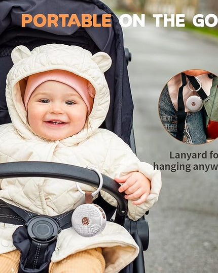 Battery Sound Machine Mini White Noise Machine Baby Shushing Portable Brown Noise Machine 30 Soothing Sounds for Kids Adults Dogs Auto-Off Timer 32 Volume Levels Sleep Machine for Home Office Privacy
