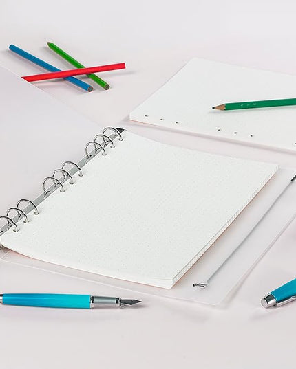 90 Sheets Planner Refill Paper, 255x180mm, 5mm Dotted Inserts Paper B5 9 Holes Binder Grid Notepaper for Filofax Bullet Journals Diary