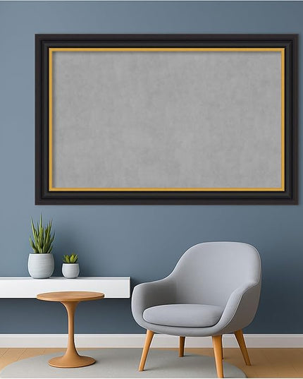 Amanti Art Black Framed Magnetic Board 30x46 Large Vision Board for use with Magnets, 100% Metal Sheet to Display Items as Office Decor or for Home Organization in mudroom, Kitchen or Kids Room